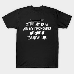 After My Dog Ate My Pronouns He-She-It Everywhere T-Shirt